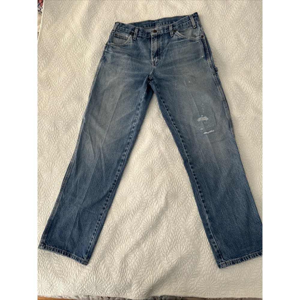 Mens Dickies Distressed Denim Carpenter Jeans 31"x32"
